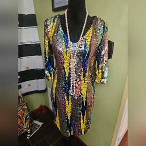 Multicolor Sequin Dress